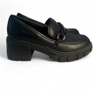 Black Chunky Loafers Size 8